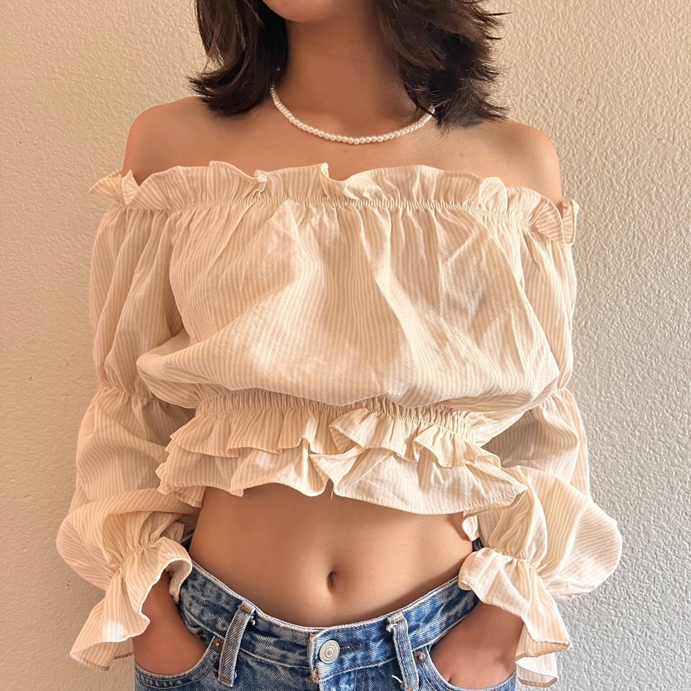 cute off the shoulder crop top